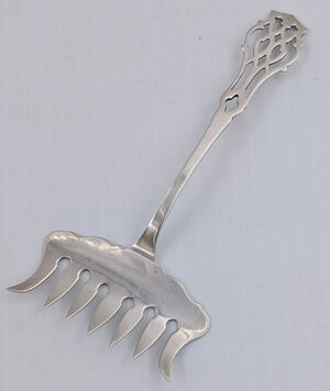 Rare Lunt Sterling Silver Chippendale Sardine Fork 4-5/8"L
